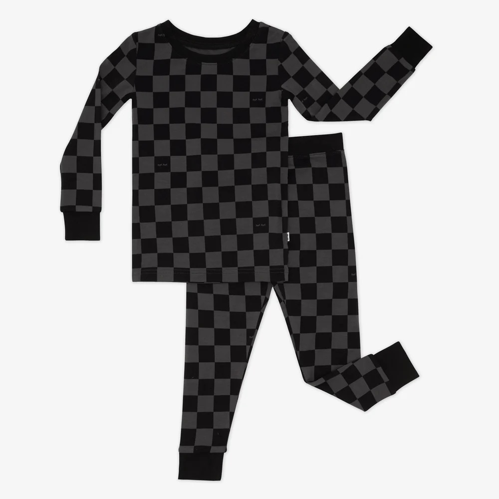Little Sleepies Monochrome Checks Two-Piece Pajama Set